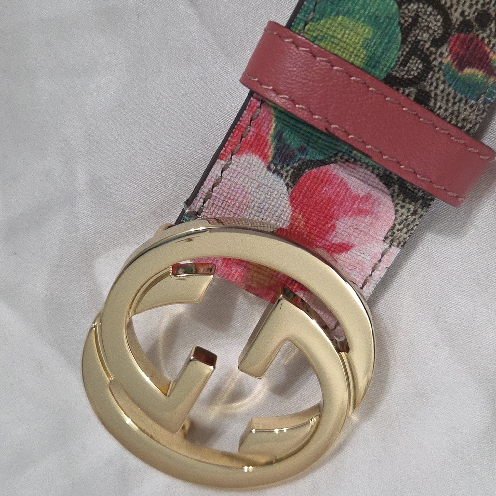 Gucci Blooms Floral Belt Pink Gold GG Buckle - Picture 8 of 16